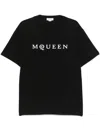 Alexander Mcqueen Logo Print Crewneck T-shirt In Black