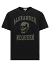 Alexander Mcqueen Logo Skull-print Cotton T-shirt In Black