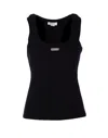 Alexander Mcqueen Ribbed Texture Sleeveless Top In Black