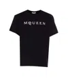 Alexander Mcqueen Logo Print Crewneck T-shirt In Black