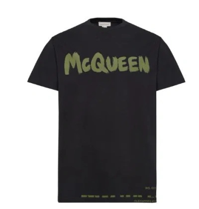 Alexander Mcqueen T-shirts And Polos In Black/khaki