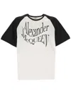 Alexander Mcqueen Logo-print Cotton T-shirt In White+black