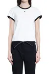 Alexander Mcqueen Crew Neck Contrast Trim In White