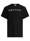 Alexander Mcqueen Logo Print Crewneck T-shirt In Black