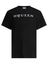 Alexander Mcqueen Logo Print Crewneck T-shirt In Black