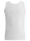Alexander Mcqueen White Top With Upside Down Skull Embroidery On The Front In Cotton Jersey Man In White