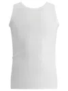 Alexander Mcqueen White Top With Upside Down Skull Embroidery On The Front In Cotton Jersey Man In White