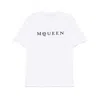 Alexander Mcqueen Men White Crewneck T-shirt With Logo Lettering On The Front In Cotton Man In White