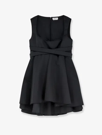 Alexander Mcqueen Taffetà Dress In Black