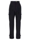 Alexander Mcqueen Mcqueen Tailored Black Cargo Pants With Functional Pockets In Black
