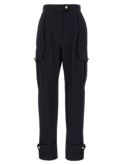 ALEXANDER MCQUEEN TAILORED BLACK CARGO PANTS WITH FUNCTIONAL POCKETS