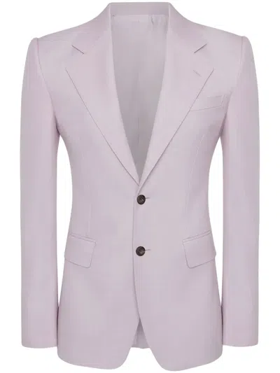 Alexander Mcqueen Wool Serge Single-breasted Jacket In Lilac