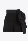 Alexander Mcqueen Women's Oversize Bow Tailored Shorts In Black