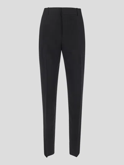 Alexander Mcqueen Crepe Pants With Straight Legs In 1000