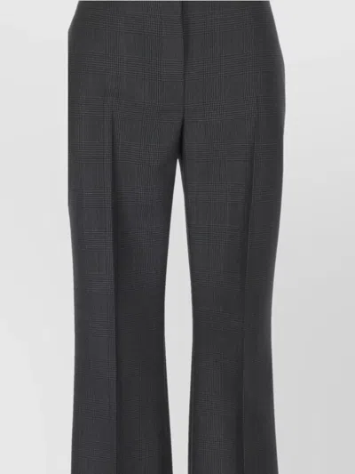 Alexander Mcqueen Tailored Flared Trousers Checked Pattern In Gray