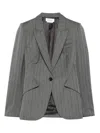 Alexander Mcqueen Tailored Grey Blazer With Notched Lapel In Gray
