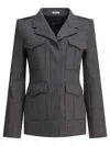 Alexander Mcqueen Fitted Silhouette With Epaulettes And Flap Pockets In Gray