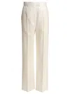 Alexander Mcqueen Tailored High-waist Trousers In Wool In Neutral