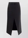 Alexander Mcqueen Tailored High-waisted Wool Midi Skirt In Blue