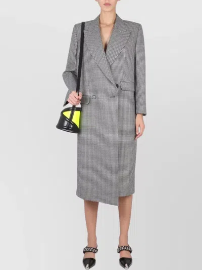 Alexander Mcqueen Tailored Houndstooth Double-breasted Coat In Multicolour