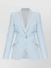 Alexander Mcqueen Tailored Jacket Back Vent Front Flap Pockets In Blue