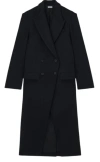 Alexander Mcqueen Double-breasted Flap-pocket Coat In Black