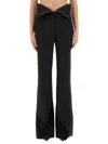 Alexander Mcqueen Wool Flared Leg Pant With Folded Waistband