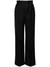 Alexander Mcqueen Navy Blue Pinstripe Tailored Wool Trousers In Blue