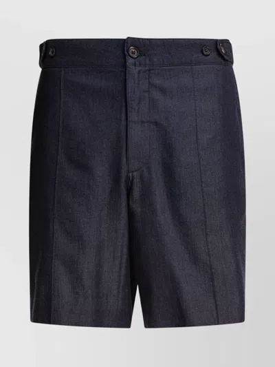 Alexander Mcqueen Tailored Shorts With Back Pockets And Belt Loops In Blue