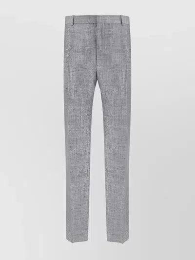 Alexander Mcqueen Tailored Trousers Back Pockets In Gray