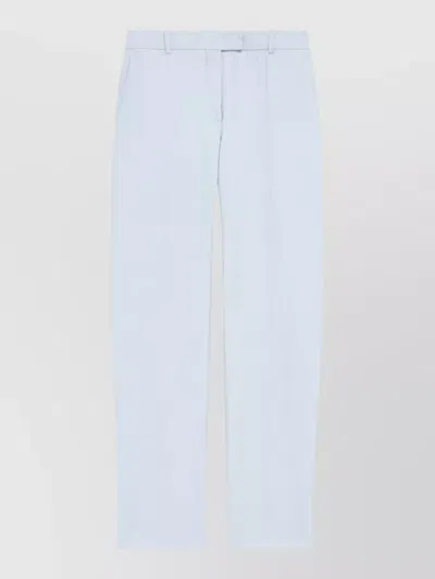 Alexander Mcqueen Tailored Trousers Front Crease Silk Nylon In Gray