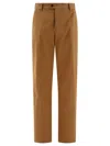 Alexander Mcqueen Tailored Trousers With Back Logo In Brown