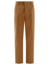 ALEXANDER MCQUEEN MEN'S TAILORED TROUSERS WITH BACK LOGO IN BROWN FOR FW24