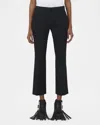 Alexander Mcqueen Tailored Wool Trousers Featuring Flared Hem In Black