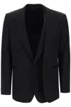 Alexander Mcqueen Trompe L'oeil Jacket In Grain De Poudre In Black