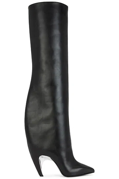 Alexander Mcqueen Tall Boot In Black & Silver