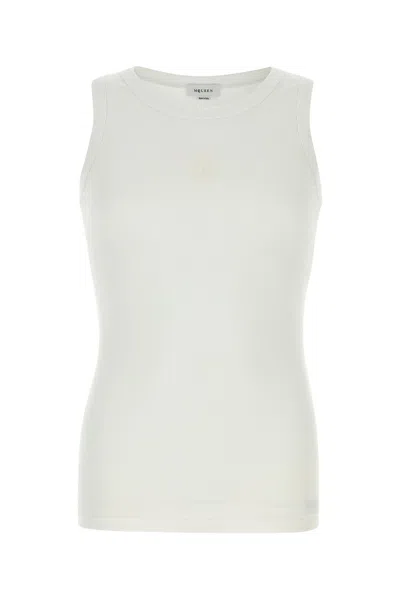 ALEXANDER MCQUEEN ALEXANDER MCQUEEN WHITE STRETCH COTTON TANK TOP
