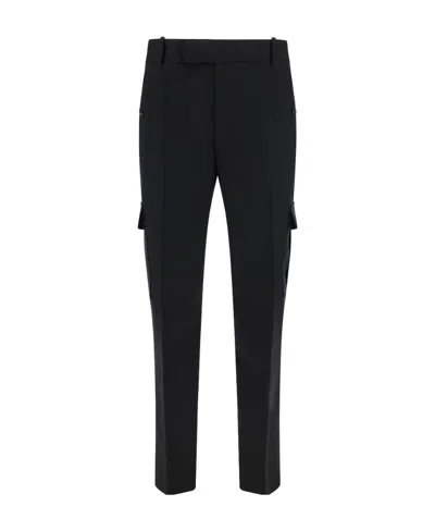 Alexander Mcqueen Tapered-leg Cargo Trousers In Black