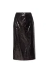 Alexander Mcqueen Mcqueen Silk Blend Midi Pencil Skirt In Black