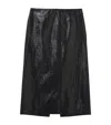 Alexander Mcqueen Tarpaulin Pencil Skirt In Black