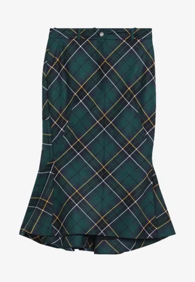 ALEXANDER MCQUEEN TARTAN CHECK FLARED SKIRT