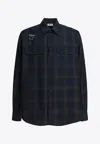 Alexander Mcqueen Plaid Casual Shirt With Structured Collar In Green