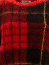 Alexander Mcqueen Check Pattern Distressed Jumper In Red