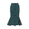 Alexander Mcqueen Alexander Mc Queen Flared Skirt In Wool Tartan In Green