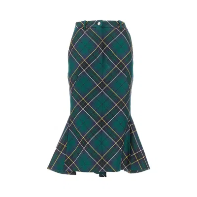 ALEXANDER MCQUEEN TARTAN FLARED MIDI SKIRT