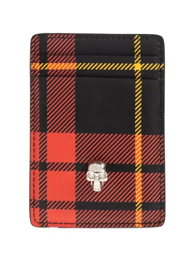 Alexander Mcqueen Tartan-pattern Magnetic Cardholder In Multi