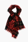 Alexander Mcqueen Tartan Patterned Skull Wool Scarf Grösse Unica