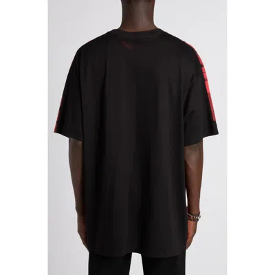 Alexander Mcqueen Tartan Plaid Cotton T-shirt In Black/red