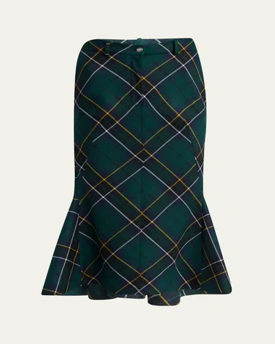 Alexander Mcqueen Tartan-print Fit-&-flare Midi Skirt