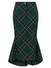 Alexander Mcqueen Tartan Skirt Skirts Green In Black